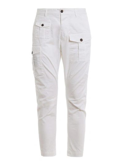 Shop Dsquared2 White Sexy Cargo Trousers