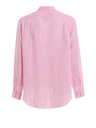 Shop Polo Ralph Lauren Candy Pink Linen Shirt