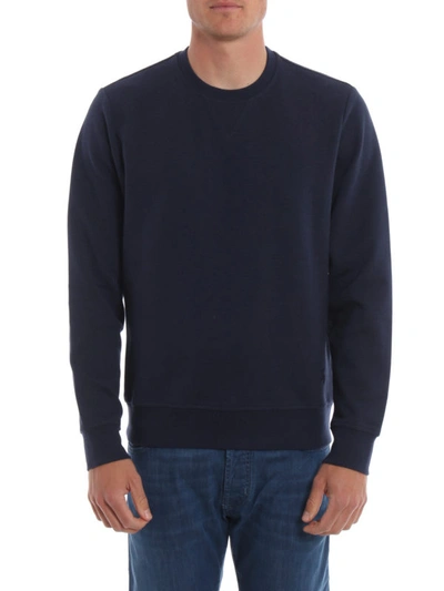 Shop Fay Blue Cotton Blend Sweatshirt