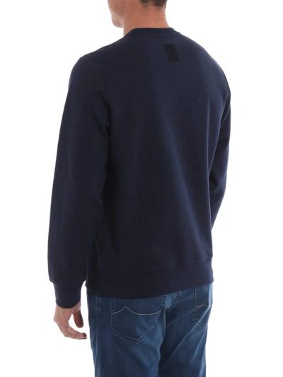 Shop Fay Blue Cotton Blend Sweatshirt