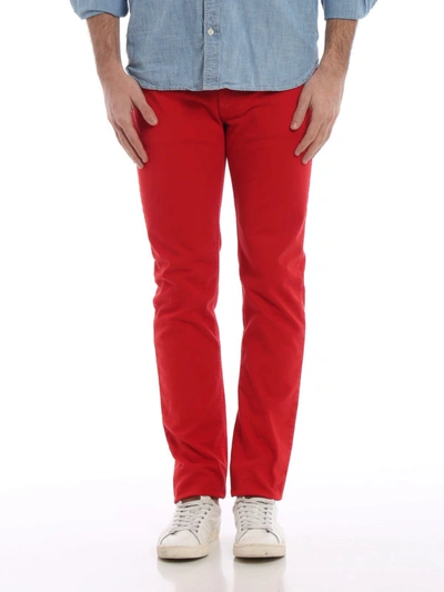 Shop Versace Red Denim Jeans