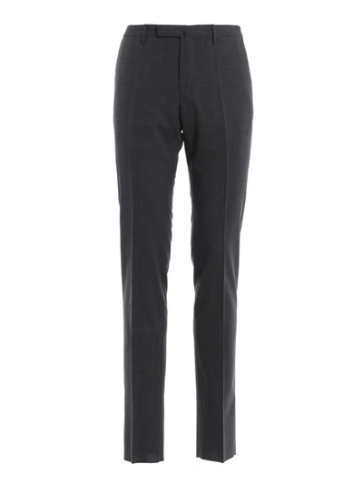 Shop Incotex Steel Grey Techno Wool Trousers In Dark Grey