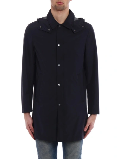 Shop Moncler Bergerie Sporty Chic Hooded Coat In Dark Blue