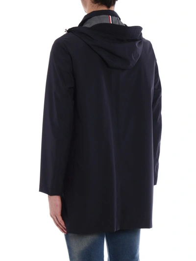 Shop Moncler Bergerie Sporty Chic Hooded Coat In Dark Blue