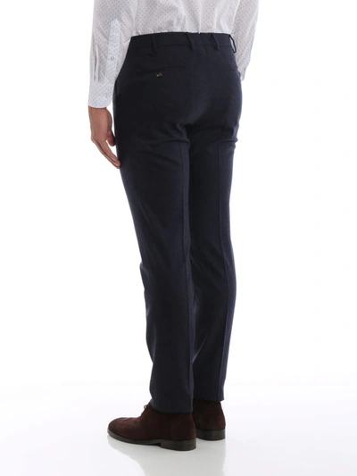 Shop Pt01 Super Slim Fit Stretch Wool Trousers In Blue