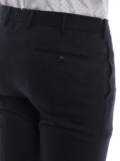 Shop Pt01 Super Slim Fit Stretch Wool Trousers In Blue