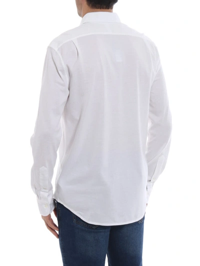 Shop Polo Ralph Lauren White Cotton Pique Slim Fit Shirt
