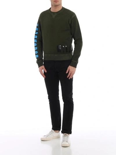 Shop Dsquared2 Military Green Sweatshirt In Dark Green