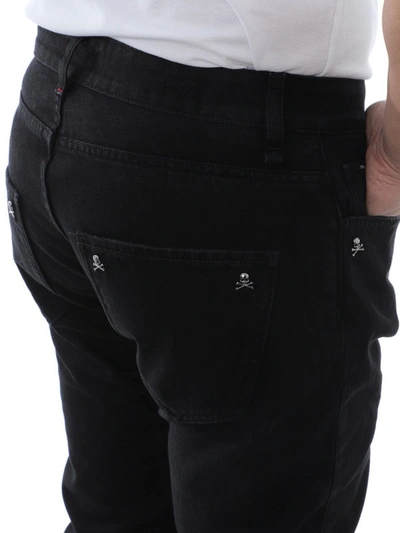 Shop Philipp Plein Black Cotton Denim Jeans