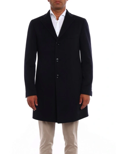 Shop Tagliatore Cashmere Cloth Formal Coat In Dark Blue