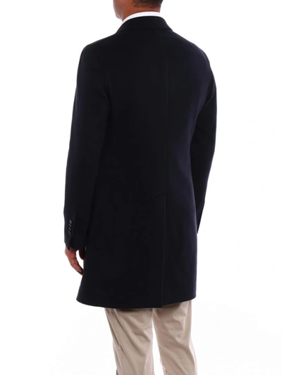 Shop Tagliatore Cashmere Cloth Formal Coat In Dark Blue