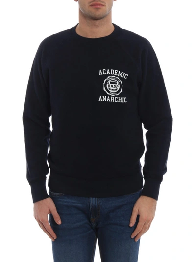 Shop Dondup Academy Anarchic Inside Out Sweatshirt In Dark Blue