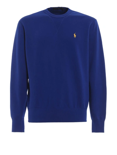 Shop Polo Ralph Lauren Blue Soft Cotton Blend Classic Sweatshirt