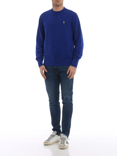 Shop Polo Ralph Lauren Blue Soft Cotton Blend Classic Sweatshirt