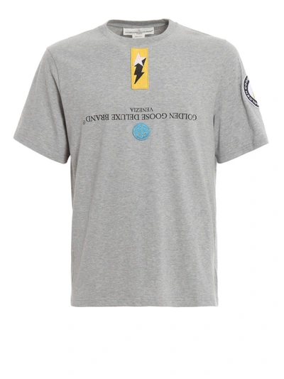 Shop Golden Goose Golden Lightning Patch T-shirt In Grey