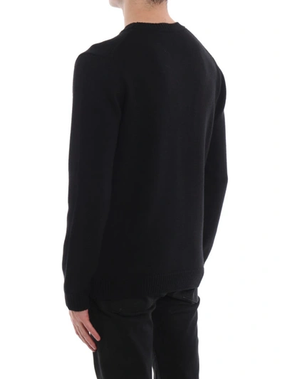 Shop Fendi Fluo Logo Intarsia Sweater In Black