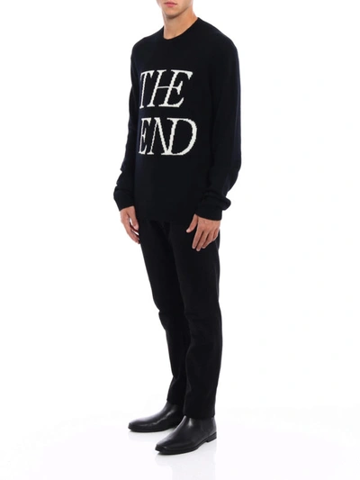 Shop Mcq By Alexander Mcqueen The End Intarsia Wool Sweater In Black