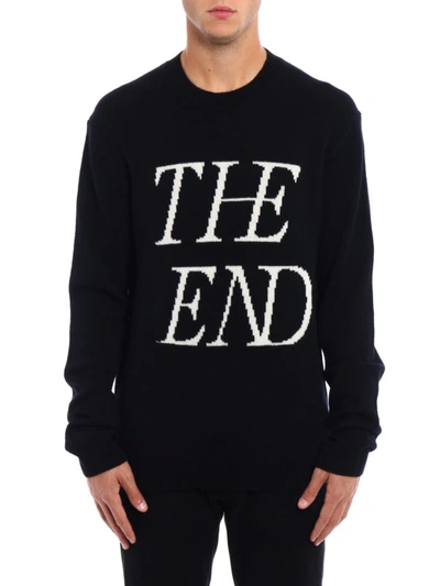 Shop Mcq By Alexander Mcqueen The End Intarsia Wool Sweater In Black