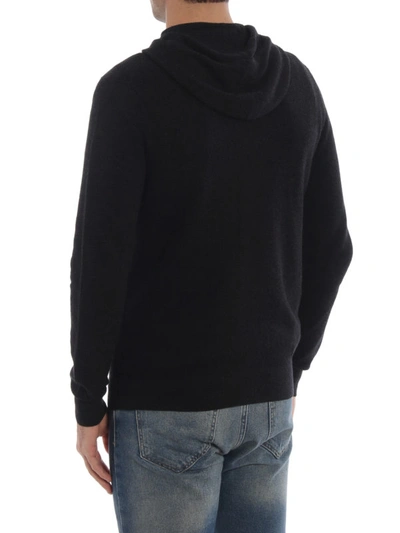Shop Michael Kors Hooded Zip Cardigan In Dark Grey