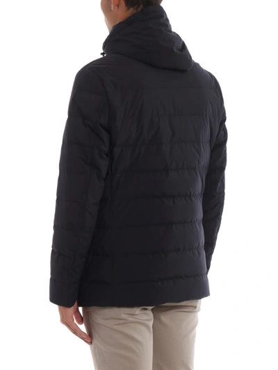 Shop Moncler Vernoux Hooded Double-front Black Blazer