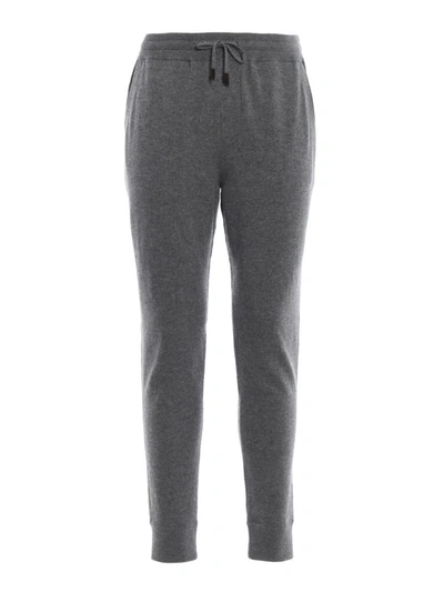 Shop Ermenegildo Zegna Plus Grey Knitted Cashmere Track Pants
