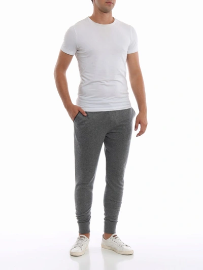 Shop Ermenegildo Zegna Plus Grey Knitted Cashmere Track Pants