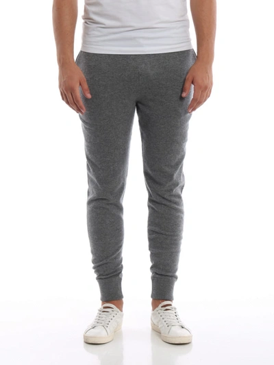 Shop Ermenegildo Zegna Plus Grey Knitted Cashmere Track Pants