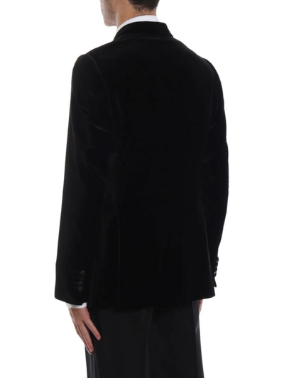 Shop Emporio Armani Black Velvet Blazer