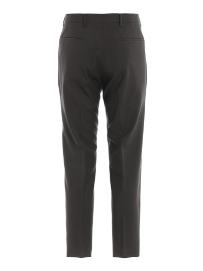 Shop Prada Classic Cool Wool Dark Grey Slacks