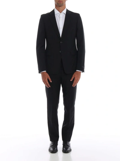 Shop Prada Wool And Mohair Blend Two-piece Suit In Black