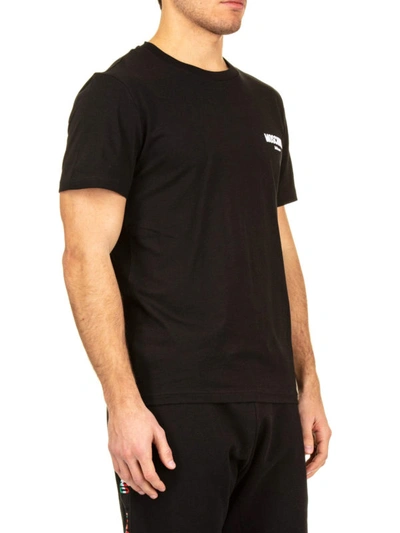 Shop Moschino Logo Lettering Black Cotton T-shirt