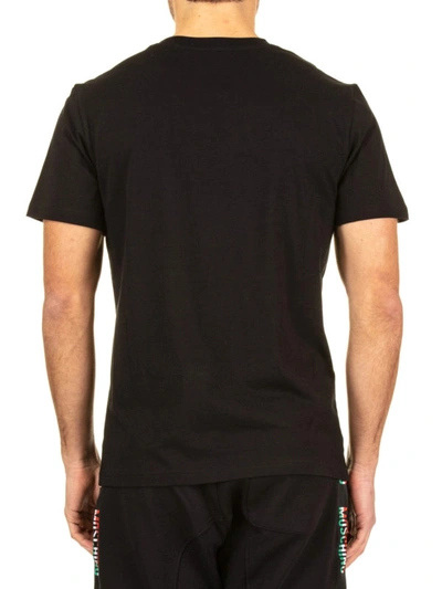 Shop Moschino Logo Lettering Black Cotton T-shirt