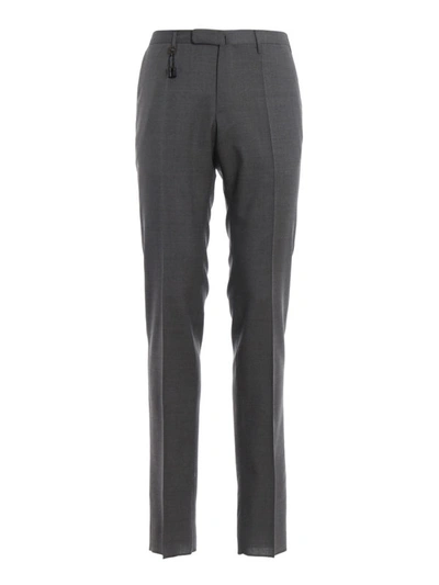 Shop Incotex Grey Super 100s Wool Trousers