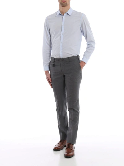 Shop Incotex Grey Super 100s Wool Trousers