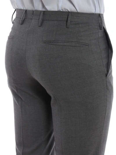 Shop Incotex Grey Super 100s Wool Trousers