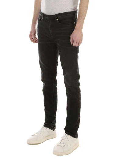 Shop Neil Barrett Faded Denim Super Skinny Jeans In Black
