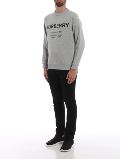 Shop Burberry Martley Horseferry Print Sweatshirt In Grey