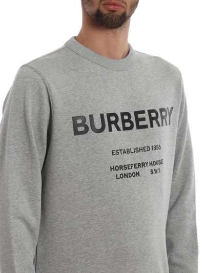 Shop Burberry Martley Horseferry Print Sweatshirt In Grey