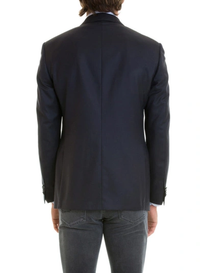 Shop Corneliani Wool Classic Single-breasted Blazer In Dark Blue