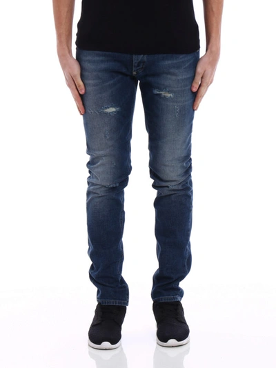 Shop Philipp Plein Super Straight City Lights Jeans In Dark Wash