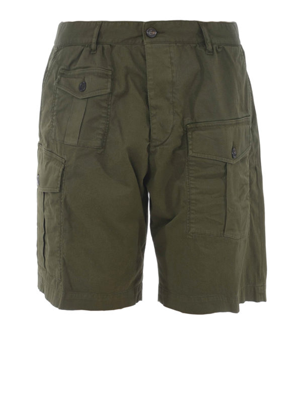 Dsquared2 Army Green Cargo Bermuda Shorts In Dark Green | ModeSens