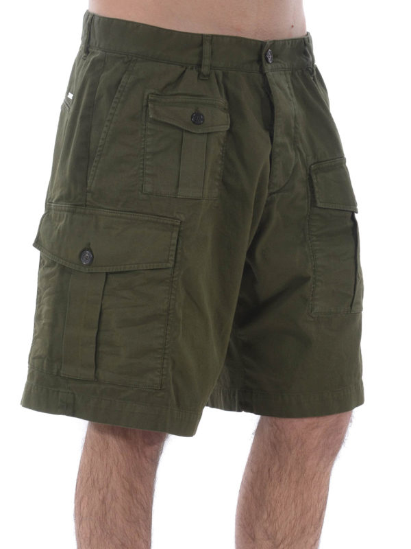 Dsquared2 Army Green Cargo Bermuda Shorts In Dark Green | ModeSens