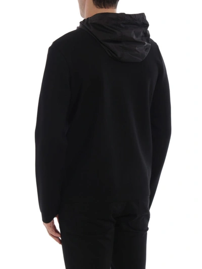 Shop Prada Hoodie Style Black Wool Cardigan