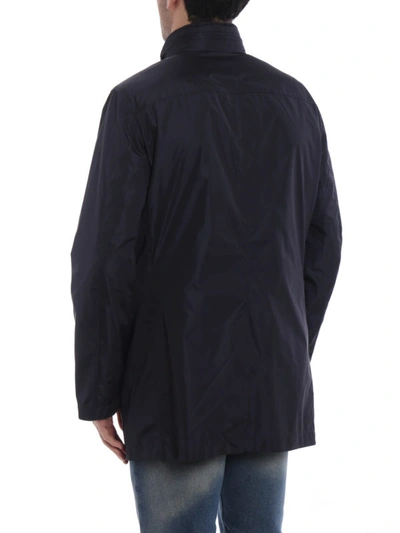Shop Fay Blue Nylon Short Coat
