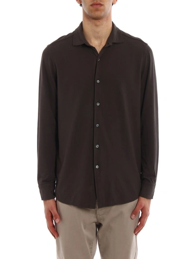 Shop Drumohr Pure Cotton Casual Shirt In Brown