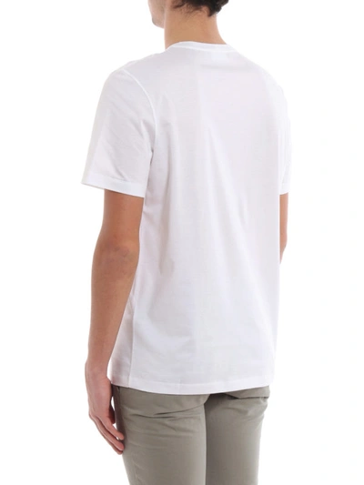 Shop Ferragamo Gancini Print White Jersey T-shirt