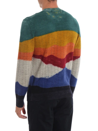 Shop Missoni Colour Block Chevron Alpaca Sweater In Multicolour