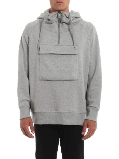 Shop Burberry Archford Pale Grey Oversize Hoodie In Light Grey