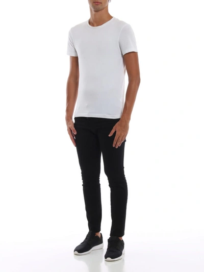 Shop Dsquared2 Skater Long Crotch Tight Bottom Black Jeans