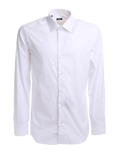 Shop Barba Cotton Shirt In White